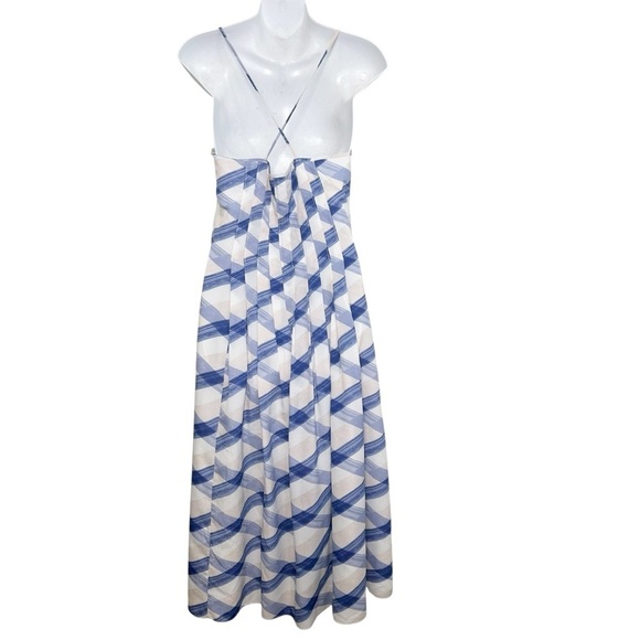 Banana Republic Plaid A-Line Slip Pleated midi Dress size 4p sleeveless wedding - Picture 3 of 12
